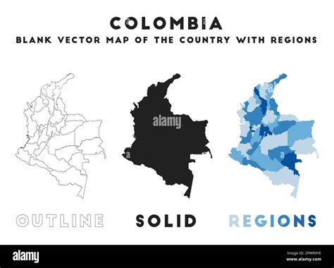 Colombia mapa Fronteras de Colombia para tu infografía Vector forma