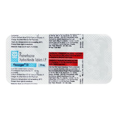 Phenergan 10mg Tablet 10'S : Price, Uses, Side Effects | Netmeds