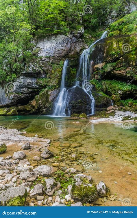 Slap Virje Waterfall Near Bovec Village Sloven Stock Photo Image Of