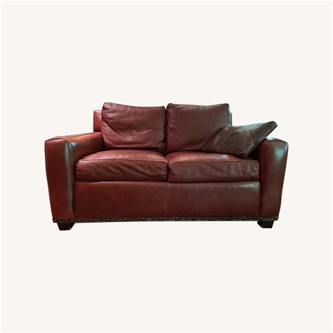 Craftsman Pebble Leather 2 Seater Sofa - AptDeco