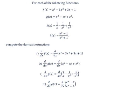 Solved For Each Of The Following Functions F X X3 3x2