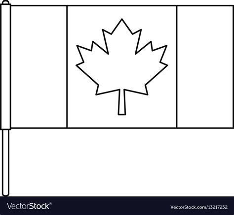 Canada flag icon outline style Royalty Free Vector Image