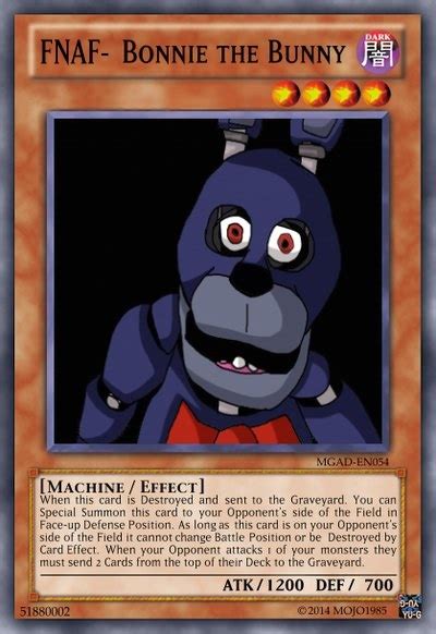 Fnaf Bonnie The Bunny Yu Gi Oh Card By Mojo1985 On Deviantart