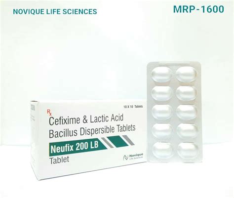 Allopathic Cefixime 200 Mg Lactic Acid Bacillus Tablet At Rs 1600 Box