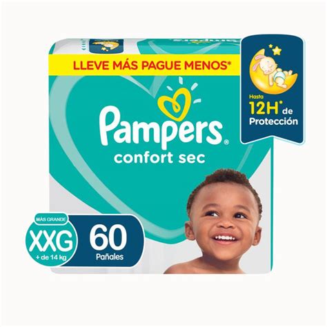 Pañales Pampers Confort Sec Xxg 60 Unds — Perfumería La Mundial