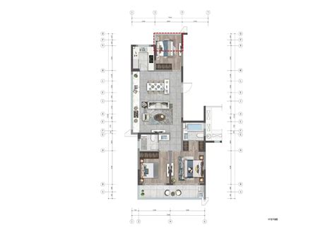 禹洲泊朗廷轩高层p户型图118方3室2厅2卫 杭州看房网