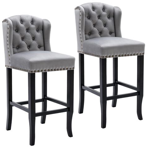 Buy Duomay Classic Inch Bar Stools Set Of Velvet Upholstered