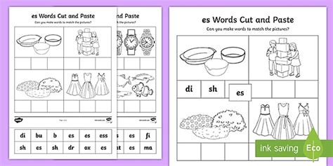 Es Sound Cut And Stick Worksheet Profesor Hizo Twinkl