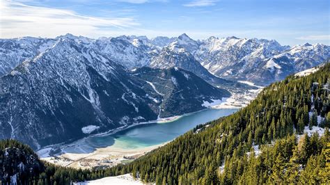 Widok Na Jezioro Achensee I G Ry W Austrii