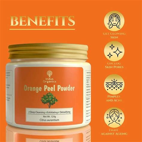 Indus Organics Orange Peel Powder Face Pack Citrus Aurantium For