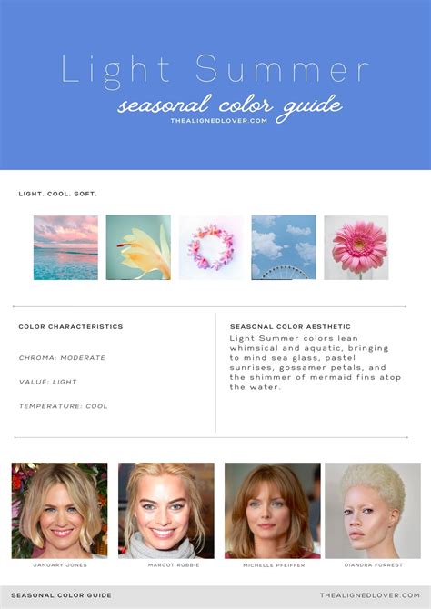 Guide To The Light Summer Seasonal Color Palette The Aligned Lover