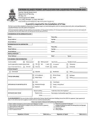 Fillable Online Planning Form LPG A 001 CAYMAN ISLANDS PERMIT