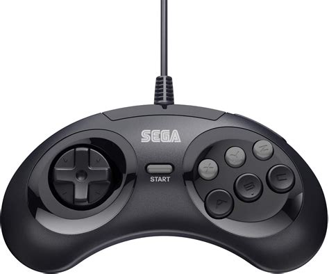 Retro Bit Official Sega Genesis Controller Button Arcade Pad Black