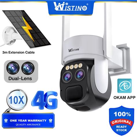 Wistino Fhd K Cctv Solar Camera G Wifi Outdoor Waterproof Dual Lens