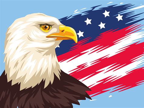 eagle and flag 3687098 Vector Art at Vecteezy