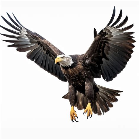 Premium Photo Illustration Of Flying Eagle On White Background