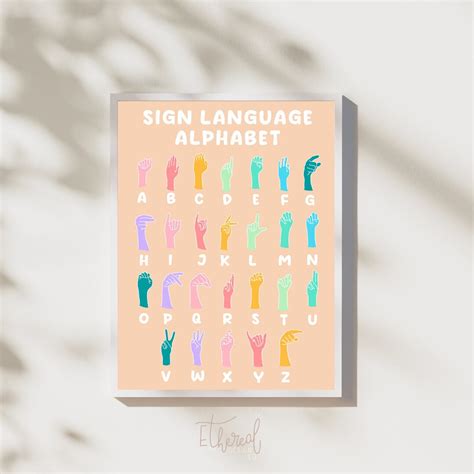 ASL Alphabet Poster ABC Poster ASL Sign Language Poster - Etsy