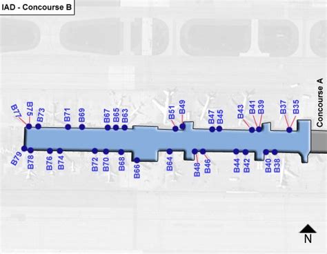 Washington Dulles Airport Iad Concourse B Map