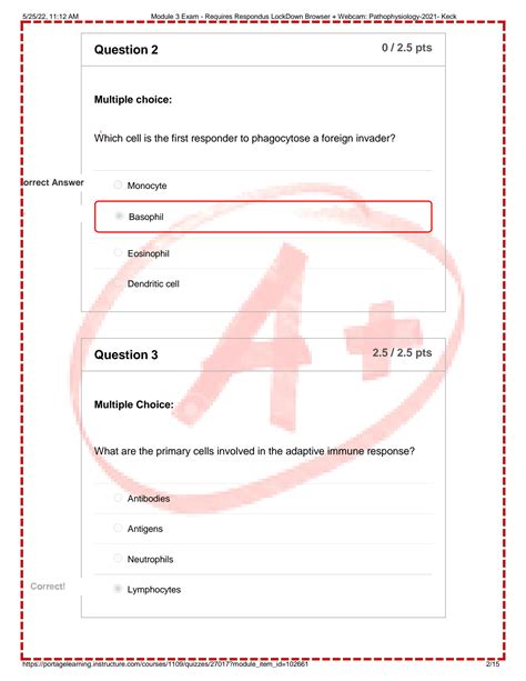 Solution Biod Module Exam Requires Respondus Lockdown Browser