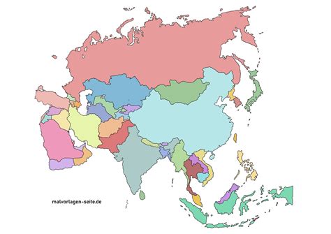 Landkarten Asien Ausmalbild Kostenlos Herunterladen