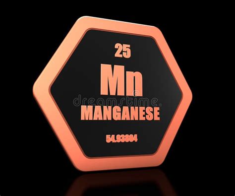 Manganese Chemical Element Periodic Table Symbol 3d Render Stock