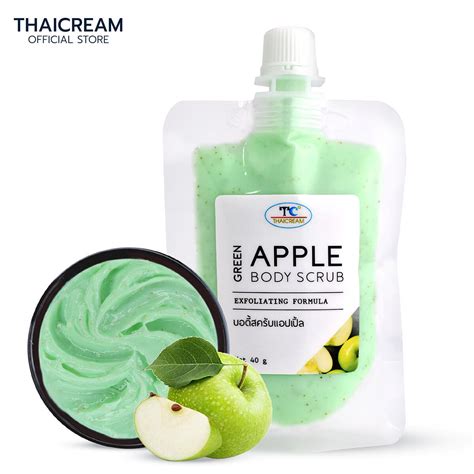 Thaicream Green Apple Body Scrub 40g ไทยครีม สครับผิว สครับแอปเปิ้ล ขัดผิวกายด้วยสครับ