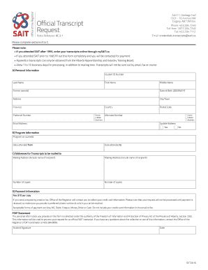 Sait Transcripts Fill Online Printable Fillable Blank PdfFiller