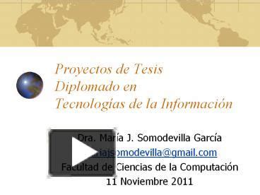 Ppt Proyectos De Tesis Diplomado En Tecnolog Powerpoint Presentation