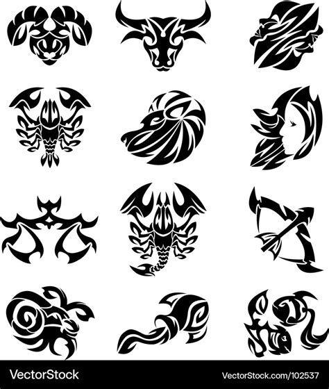 Tribal zodiac Royalty Free Vector Image - VectorStock