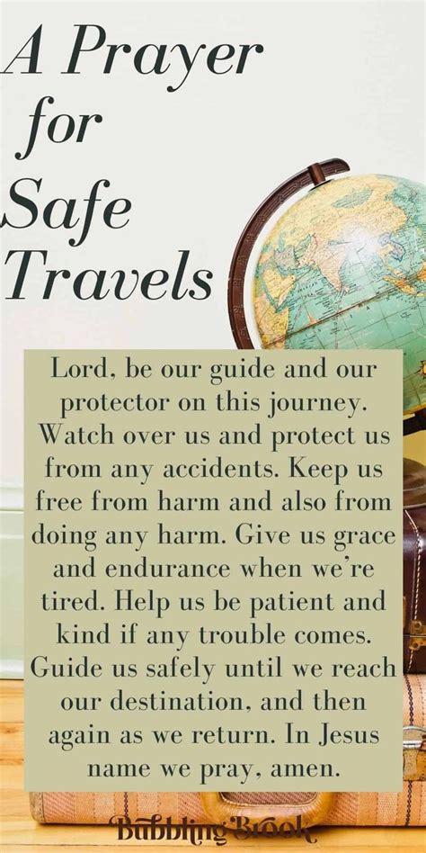 Prayer For Safe Travels W Bible Verses Safe Travels Prayer Prayer