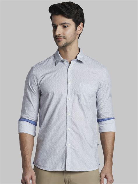 Buy Parx Men Grey Slim Fit Printed Casual Shirt Shirts For Men 10017743 Myntra