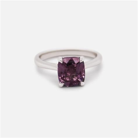 Cushion Cut Spinel and White Gold Ring - Mishanto London Jewellery