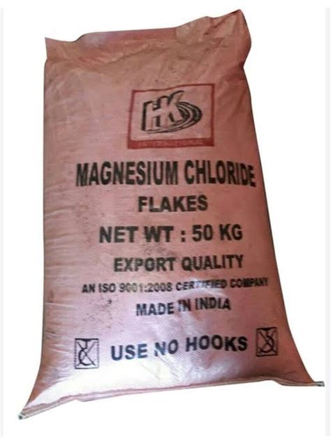 White Magnesium Chloride Flakes Purity Packaging Size Kgs At