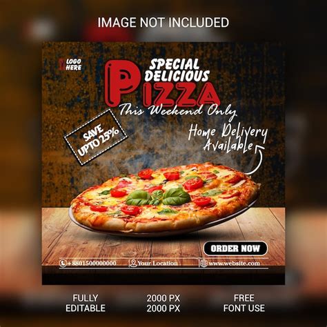 Premium Psd A Pizza Ad For A Pizza That Says Special Delicious Pizza