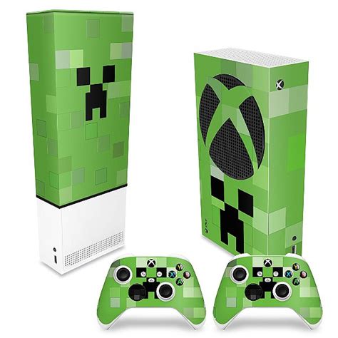 Kit Xbox Series S Capa Anti Poeira E Skin Creeper Minecraft Pop