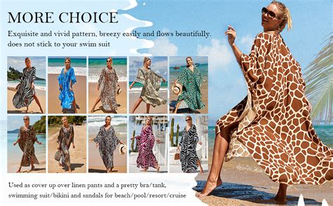 Seaur Strandponcho Damen Lang Strandkleid Kaftan Strand Kimono Sommer Boho Maxikleid Bikini