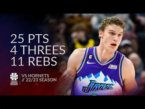 Lauri Markkanen Pts Threes Rebs Vs Hornets Season Youtube