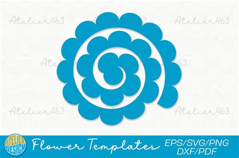 Rolled Paper Flower Templates SVG Graphic By Atelier Design Creative