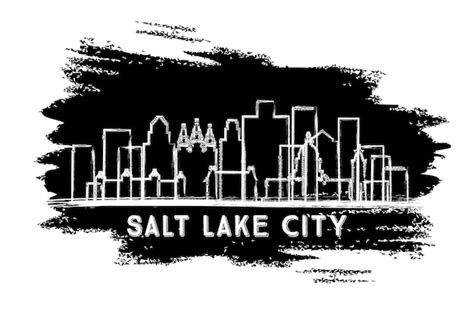 Premium Vector Salt Lake City Utah Usa City Skyline Silhouette Hand