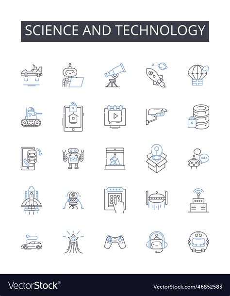 Science and technology line icons collection Vector Image