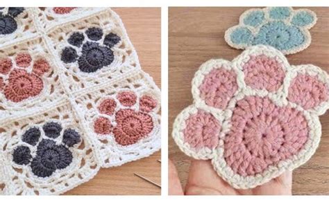 Paw Square Blanket Crochet Free Pattern Video Crochet Knitting