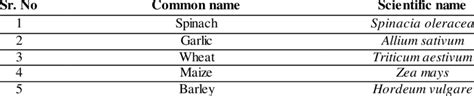 list of collected food crops samples | Download Scientific Diagram