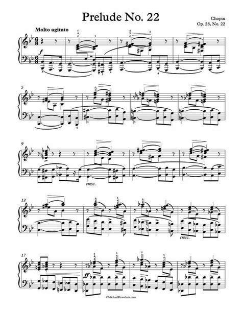 Free Piano Sheet Music Prelude In G Minor Op 28 No 22 Chopin Michael Kravchuk