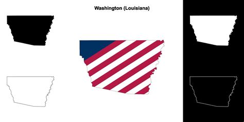 Washington Parish Louisiana Outline Map Set 43105597 Vector Art At