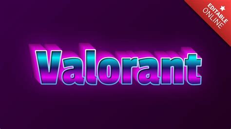 Valorant D Retro Wave Vintage Gerador De Efeitos De Texto