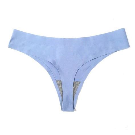 String Taille Basse Sans Couture Pour Femme Sous V Tement Sexy Lingerie Confortable Blue Thongs