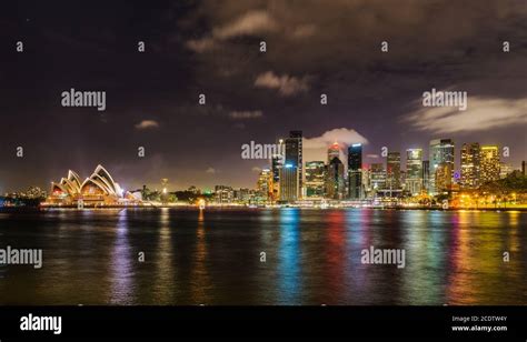 Sydney city skyline at night Stock Photo - Alamy