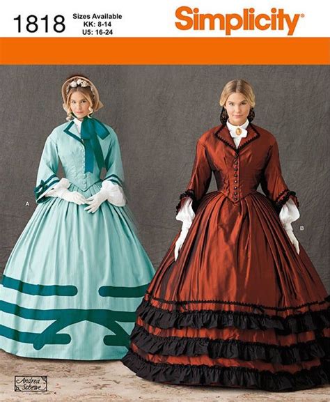 Historical Civil War Day Dress Sewing Pattern Simplicity Etsy Day