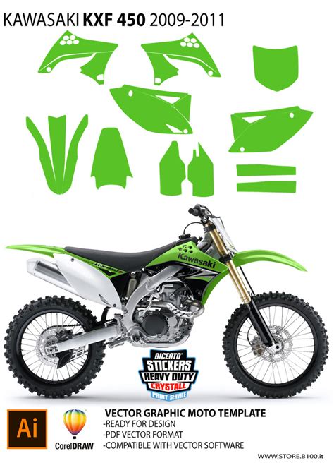 Graphics Template Kawasaki KXF 450 2009 2011