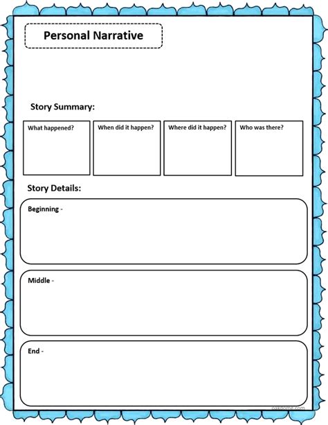 Personal Narrative Graphic Organizer Fifth Grade At Kelley Nicholson Blog